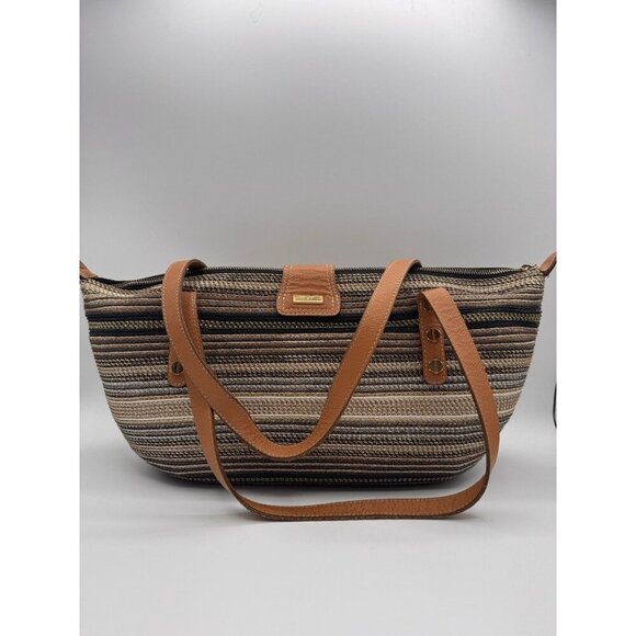 Eric Javits Purse Woven Straw Multicolor Gold Medium Shoulder Hand Bag $480 - Picture 8 of 16
